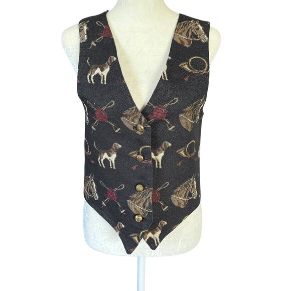 Millers Sportific Collection black sleeveless v-neck button down vest size M - Picture 1 of 10